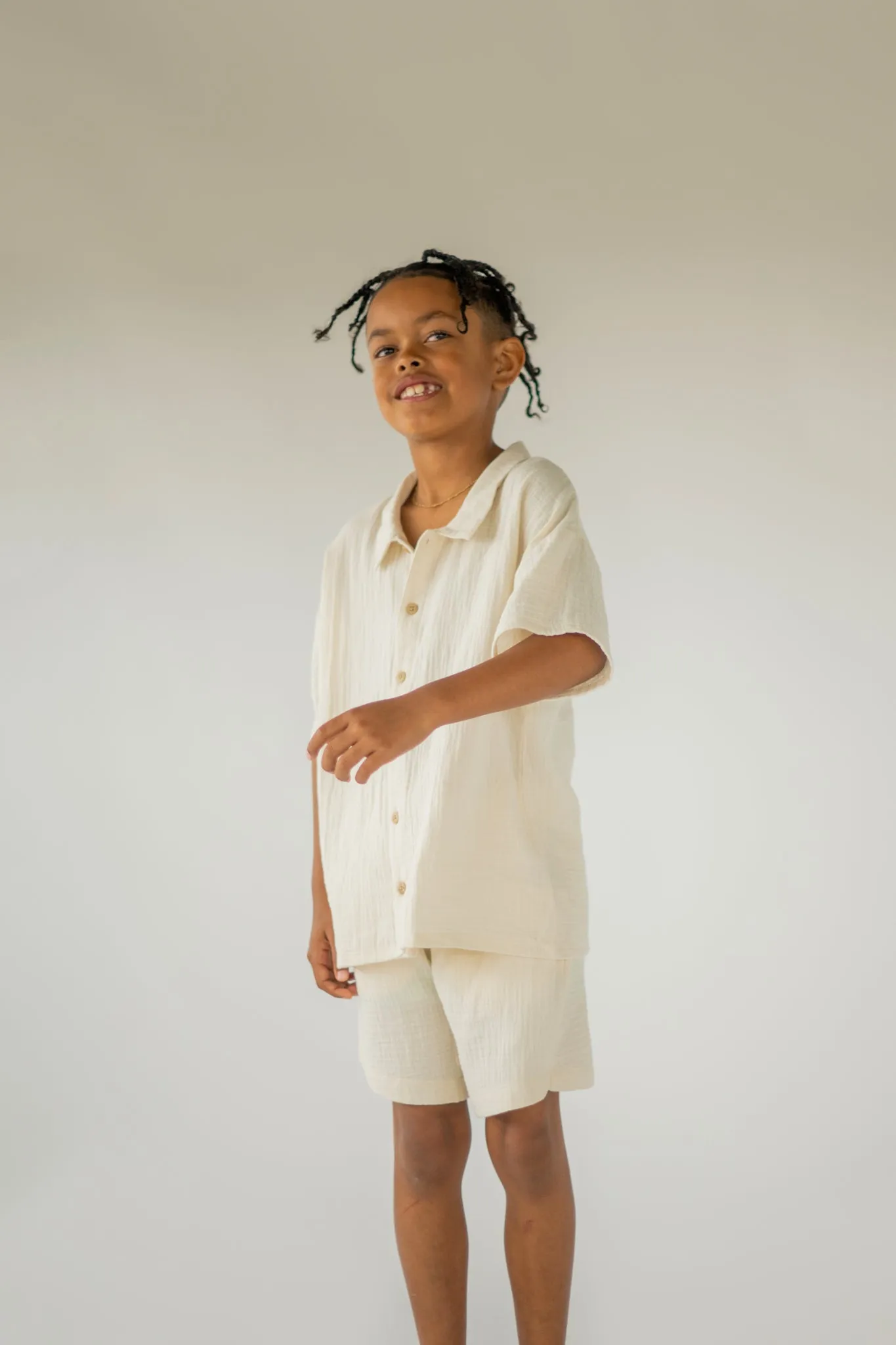 Milk Muslin Button Up